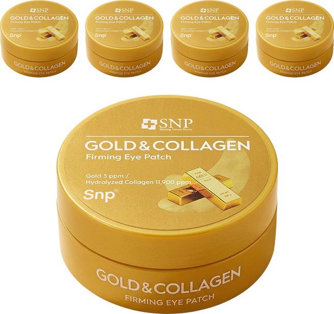 Snp 韓國原廠直供 黃金膠原眼膜, 60片, 5罐