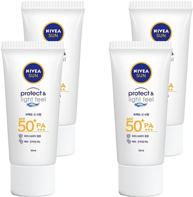 NIVEA 妮維雅 SUN 防曬淨白水凝乳 SPF50+ PA+++, 4條, 90ml
