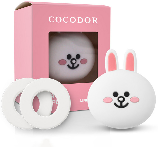 COCODOR 珂珂朵爾 LINE FRIENDS 車用芳香劑 通風口型套組, 1個, 兔兔 + 花市