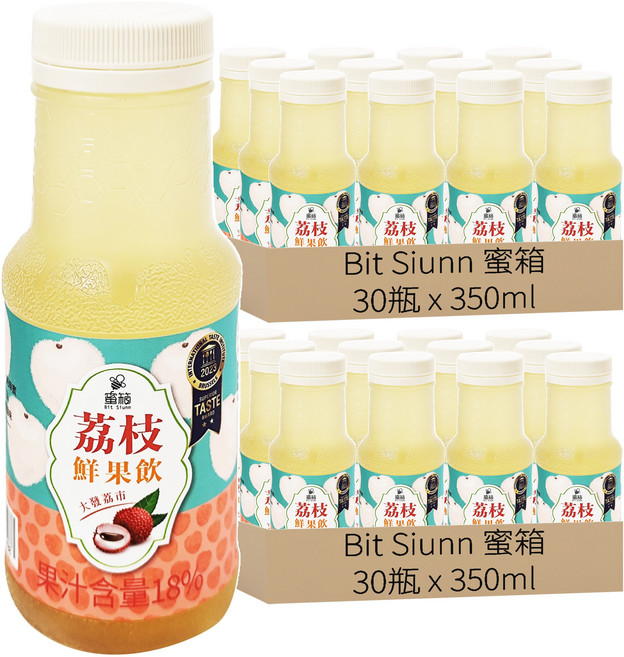 Bit Siunn 蜜箱 荔枝鮮果飲, 350ml, 60瓶