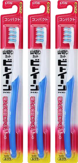 LION 獅王 10排波浪牙刷 標準刷頭 14g, 3支, 1入