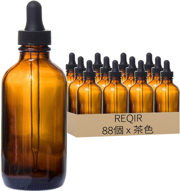 REQIR 立刻 精油玻璃瓶 不帶瓶蓋 50ml 88個, 茶色, 1組