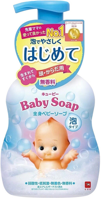 COW STYLE 牛乳石鹼 裘比寶寶泡泡澡沐浴乳 無香, 400ml, 1瓶