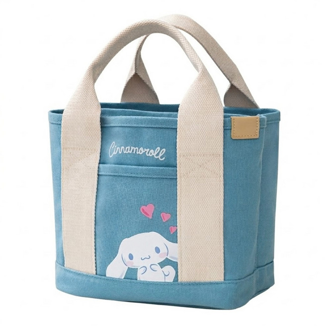 Cinnamoroll 大耳狗喜拿 多隔層厚磅帆布托特包, 藍白色