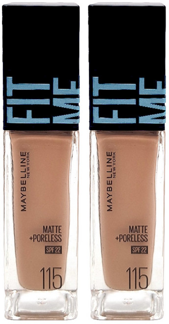 MAYBELLINE 媚比琳 台灣公司貨 FIT ME 反孔特霧粉底液 30ml, 2支, 115