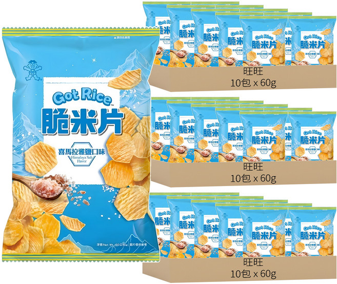 旺旺 Got Rice 脆米片喜馬拉雅鹽口味, 60g, 30包