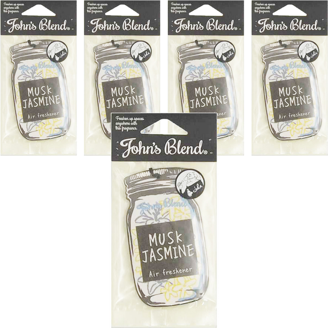 John's Blend 室內香氛吊掛式紙片, 麝香茉莉, 5片