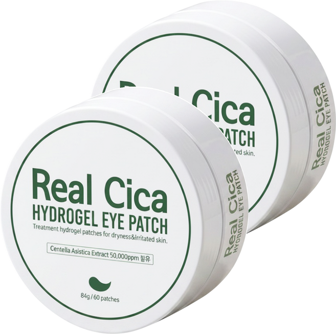 Prreti 韓國原廠直供 Real Cica 積雪草水凝膠眼膜, 60片, 2罐