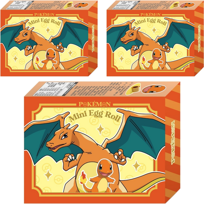PoKeMoN 寶可夢 原味mini蛋捲 小火龍&噴火龍 SC-092, 30g, 3個