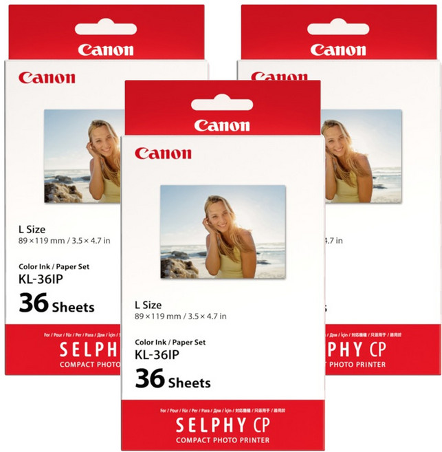 Canon 佳能 SELPHY 相片紙 普通紙 KL-36IP, 3X5, 3個, 108個