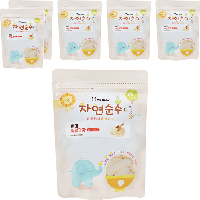 MB BABY 萌寶寶 大米餅 4個月以上, 原味, 20g, 6包