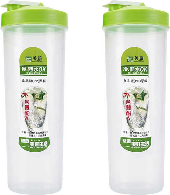 Keep Keep 美琦 隨身壺, 綠色, 1L, 2個
