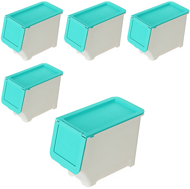 KEYWAY 聯府 亞菲前開式整理箱 820g, 藍色, 5個