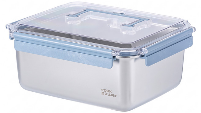 cook power 鍋寶 藍提系列可微波316不鏽鋼提把保鮮盒 2.9L, 1個, 不鏽鋼色