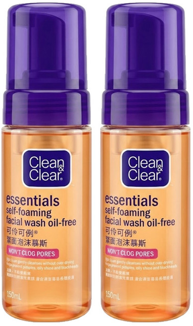 Clean&Clear 可伶可俐 台灣公司貨 潔面泡沫慕斯, 150ml, 2瓶