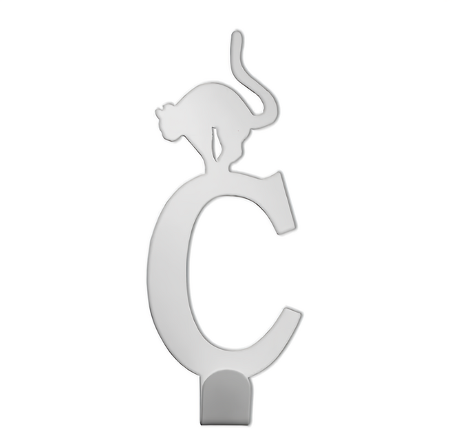 OPUS 東齊金工 歐式鐵藝貓咪字母掛勾, 當貓咪遇上字母C, 1個