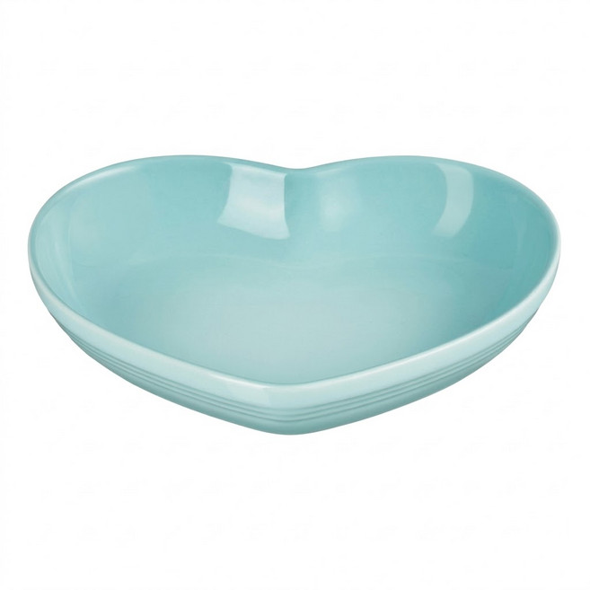 LE CREUSET 瓷器 心型盤 悠然綠 中 22.6 x 18.5 x 4.6cm 1個
