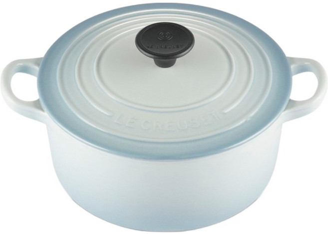 LE CREUSET 圓鐵鍋, 1個, 海岸藍, 18cm