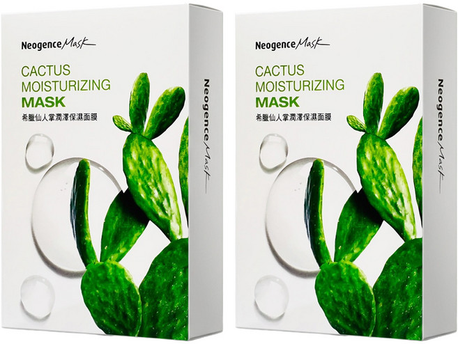 Neogence 霓淨思 希臘仙人掌潤澤保濕面膜, 8片, 2盒