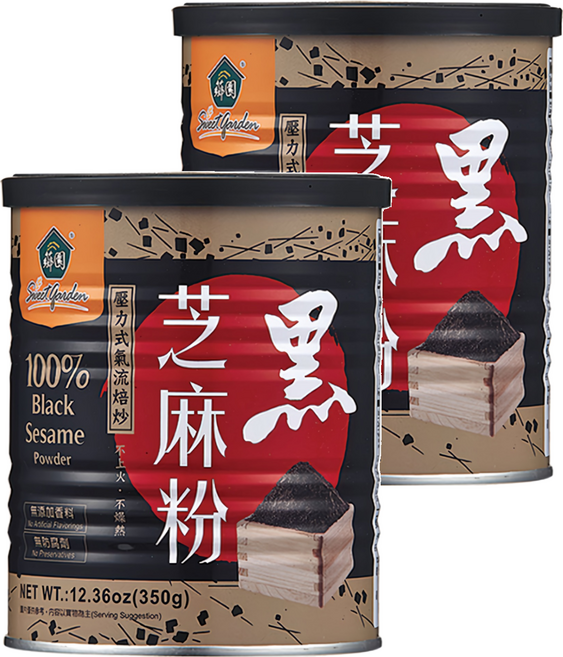 薌園 黑芝麻粉, 350g, 2罐