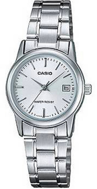 CASIO 卡西歐 女款簡約日期顯示金屬指針錶 LTP-V002