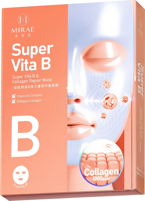 MIRAE 未來美 超能膠原B彈力護理修護面膜 108ml, 4入, 1組