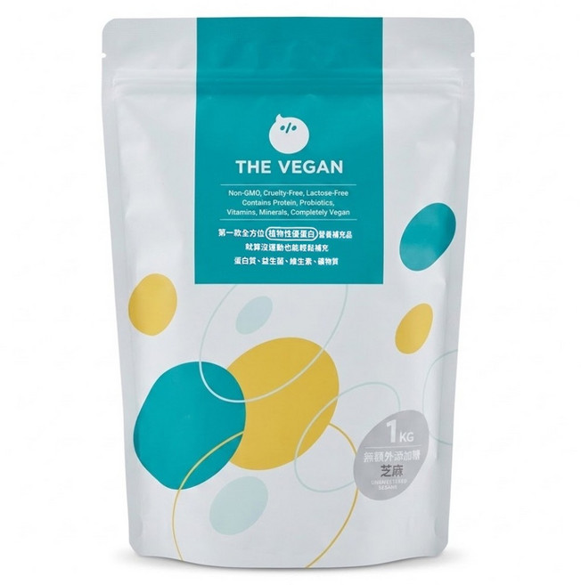 THE VEGAN 樂維根 植物優蛋白 無加糖芝麻-1KG, 1kg, 1包