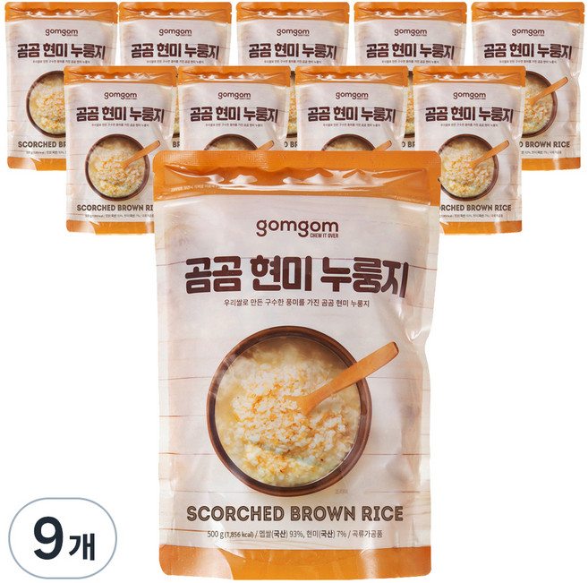 gomgom 糙米鍋巴, 500g, 9個