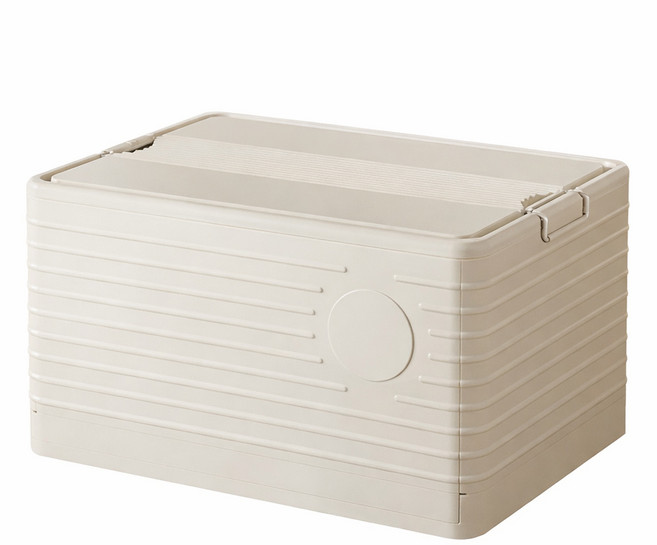 FAmILyLIFE 生活 上開式多功能附輪可疊加折疊收納箱 180L A-376-W 5.1kg, 米白色, 1個