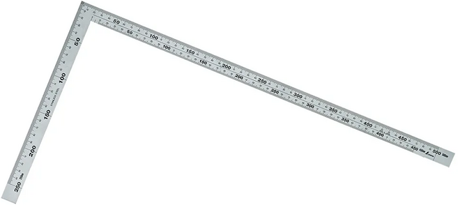 SHINWA 鶴龜 雙面角尺 厚型 曲尺 55692 50cm 240g, 1支