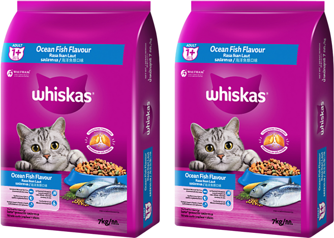 whiskas 偉嘉 貓乾糧, 海洋魚類口味, 7kg, 2袋