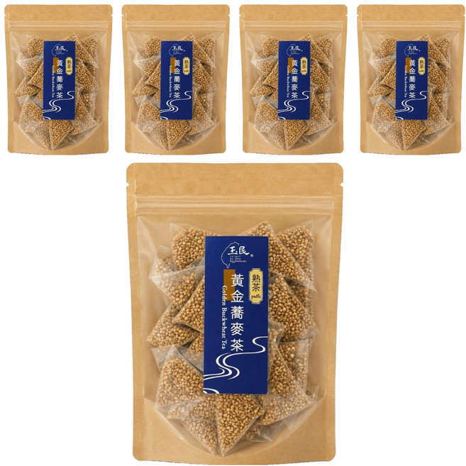 玉民 黃金蕎麥茶 熟茶立體茶包, 5袋, 5g, 12包