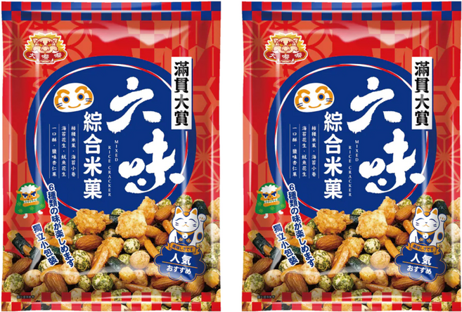 大嘟嘟 六味綜合米菓, 2個, 144g