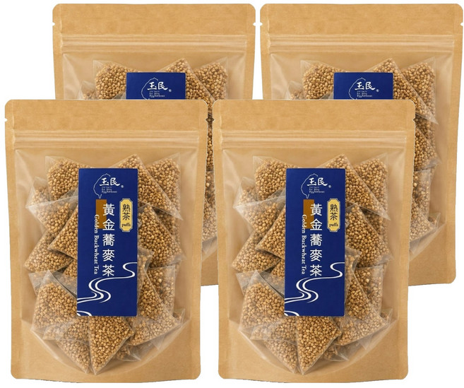 玉民 黃金蕎麥茶 熟茶立體茶包, 4袋, 5g, 12包