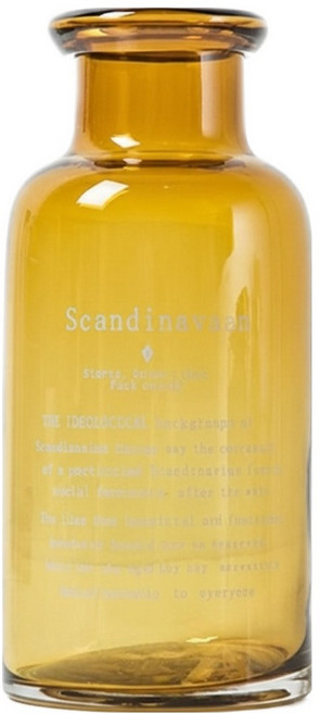 Homely Zakka 北歐經典復古萬用玻璃瓶 小 活力黃 461g, 800ml, 1個
