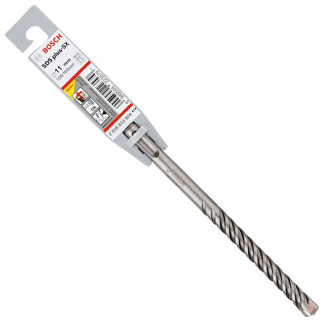 BOSCH 博世 台灣公司貨 四溝四刃鎚鑽鑽頭 SDS plus-5X 1.1 x 10 x 16cm, 1支