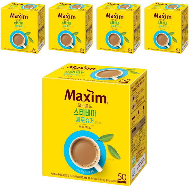 Maxim 麥心 摩卡黃金零糖即溶咖啡, 11.5g, 50入, 5個
