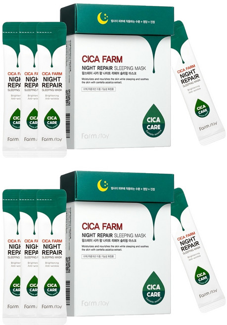 Farm stay 植物莊園 積雪草夜間護理晚安面膜 4ml, 20片, 2盒