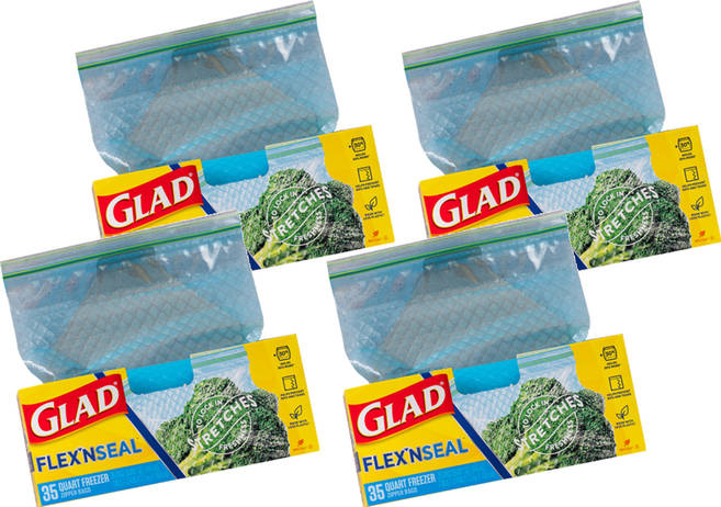GLAD 佳能 Flex N' Seal冷凍夾鏈袋, 中(M), 35入, 4個