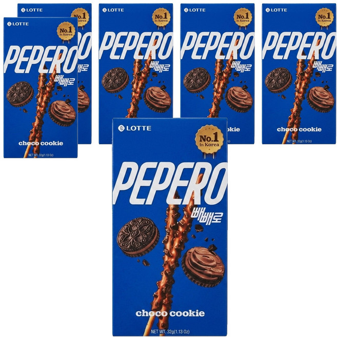 PEPERO 黑餅乾巧克力口味餅乾棒, 32g, 6盒