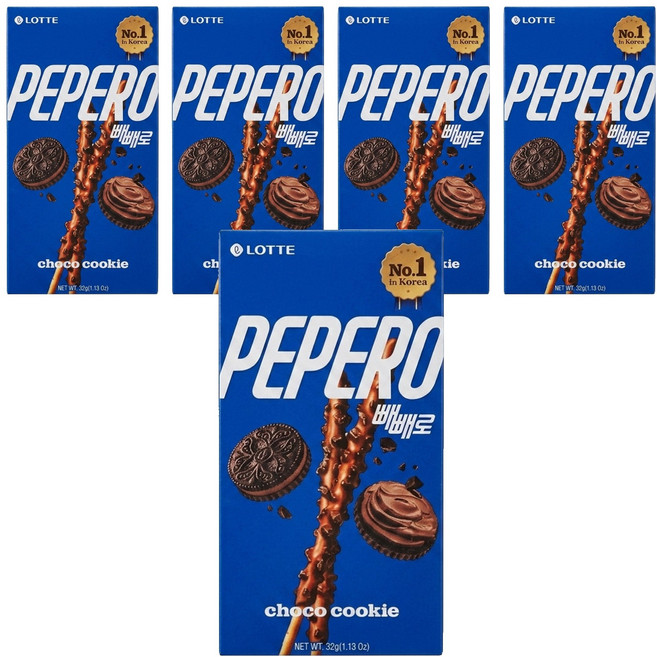 PEPERO 黑餅乾巧克力口味餅乾棒, 32g, 5盒