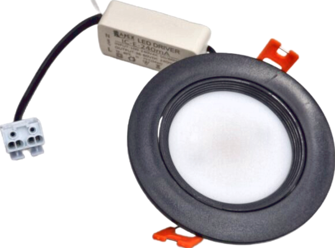 9cm 8W 辛巴崁燈 黑殼 柔光款導光板 3000K黃光 AP-D0908W-D4, 1個