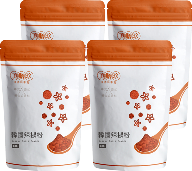 頂膳珍 韓國辣椒粉, 80g, 4包