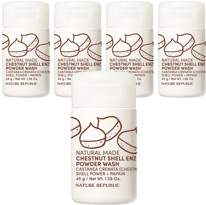 NATURE REPUBLIC Natural Made 柳樹皮酵素潔顏粉, 5個, 45g