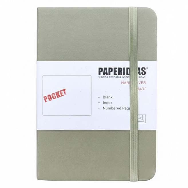 PAPERIDEAS A6 硬皮 188頁 空白筆記本, 山梔茶, 1本