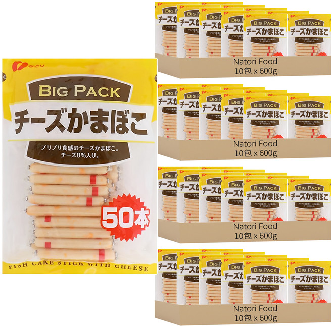 Natori Food 大袋起司魚板棒 50入, 600g, 40袋