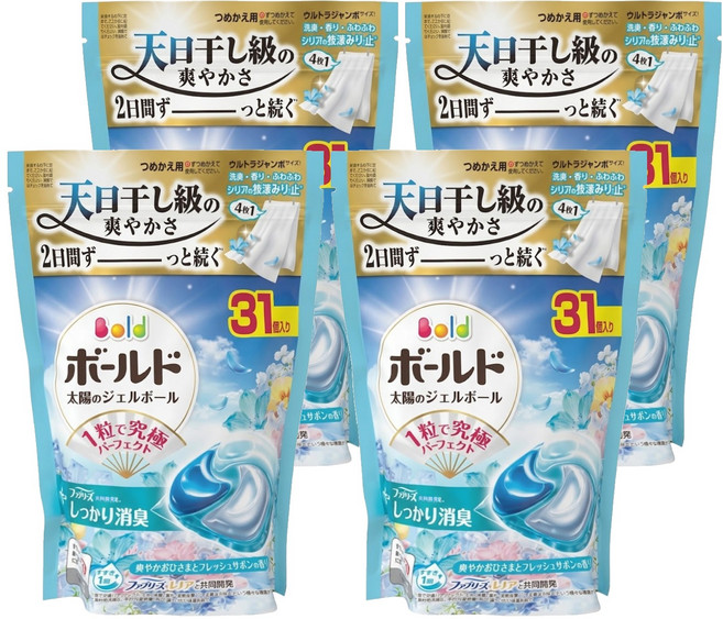 Bold 原廠公司貨 四合一洗衣膠囊 清淨花香, 4套, 31個裝