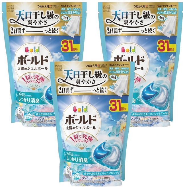 Bold 原廠公司貨 四合一洗衣膠囊 清淨花香, 3套, 31個裝