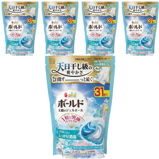 Bold 原廠公司貨 四合一洗衣膠囊 清淨花香, 5套, 31個裝