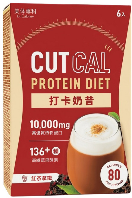 Dr.Calorie+ 美体專科 打卡奶昔 紅茶拿鐵, 6包, 20g, 1盒
